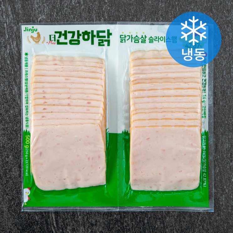 선호도 높은 진주햄 더 건강하닭 닭가슴살 슬라이스햄 (냉동), 500g, 1개 좋아요