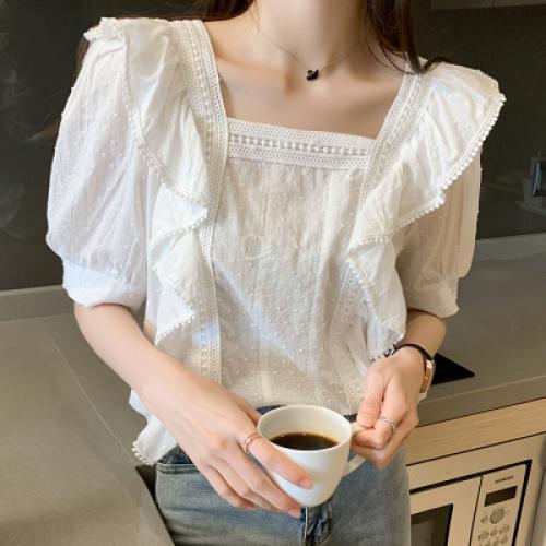 핵가성비 좋은 여성 빅사이즈 프릴 스퀘어넥 블라우스 좋아요 핵가성비 좋은 여성 빅사이즈 프릴 스퀘어넥 블라우스 좋아요