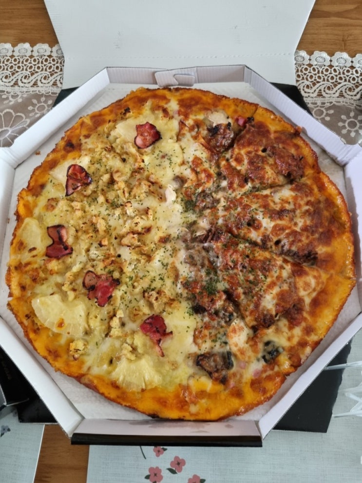  진천역맛집 청담피자 대구 상인점 두툼한 토핑 최애 배달 메뉴