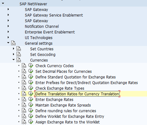 [FI-005] Define Translation Ratios for Currency Translation