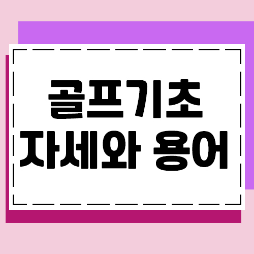  골프자세와 용어를 알아야 흥미를 느낄수있습니다.