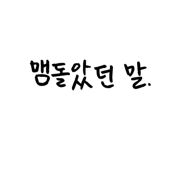  맴돌았던 말.