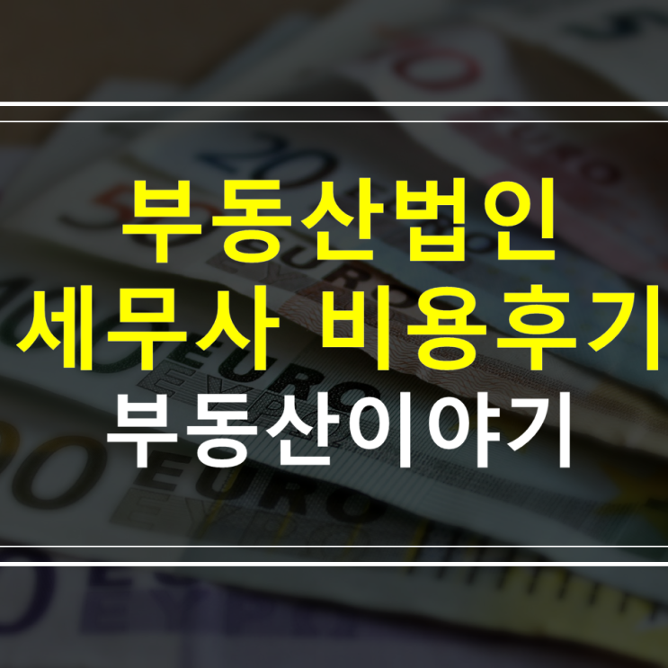  부동산 1인 법인 세무사 적정 비용 및 눈탱이 후기