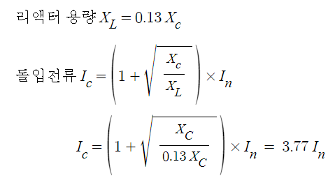 콘덴서 회로에 흐르는 제3고조파 전류