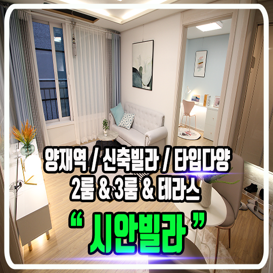  양재동 시안신축빌라 - 정보 및 타입소개 (2룸, 3룸, 테라스)