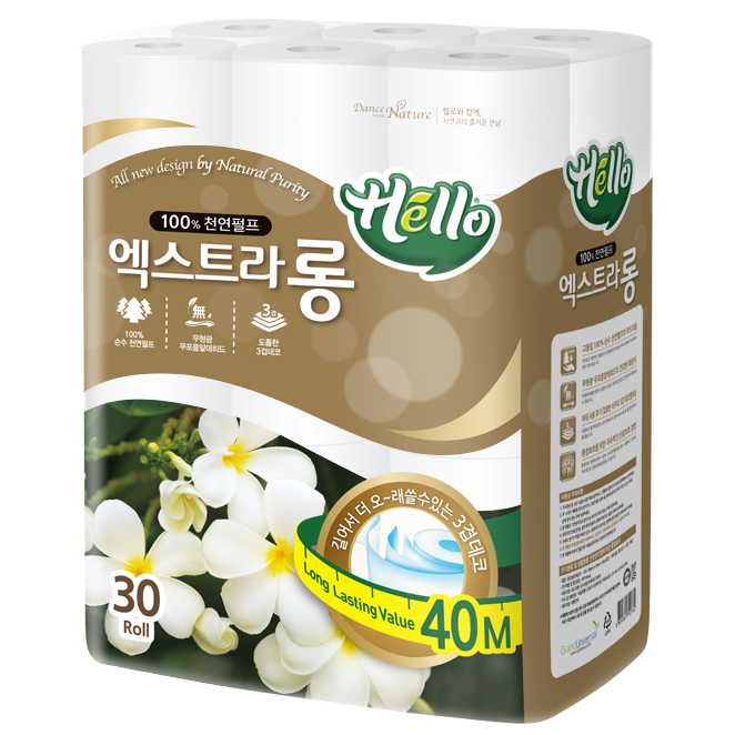 핵가성비 좋은 헬로 3겹 엑스트라롱 천연펄프 화장지 40m, 30롤, 1팩 추천합니다 핵가성비 좋은 헬로 3겹 엑스트라롱 천연펄프 화장지 40m, 30롤, 1팩 추천합니다