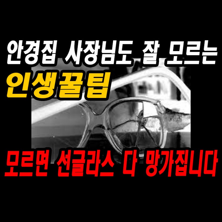  도수 있는 선글라스 살 때 반드시 알아야 하는 것