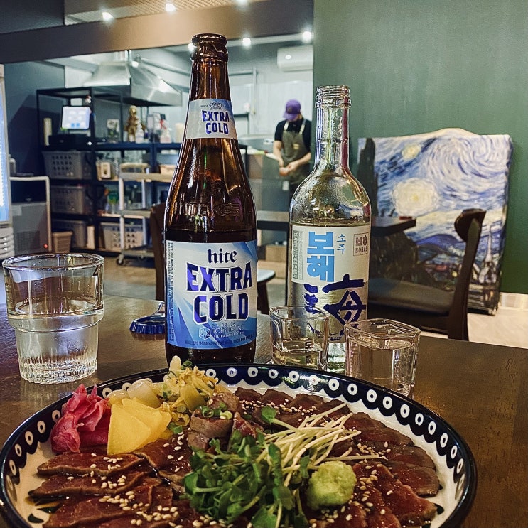  광주 북구 용봉동 술집 - 벌떼에서 타다끼와 소금소주 맛보기