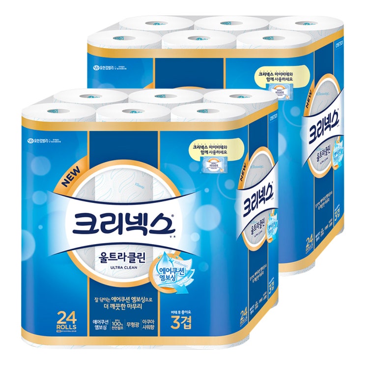 가성비갑 크리넥스 울트라클린 3겹 천연펄프 화장지 33m, 24롤, 2팩 추천합니다 가성비갑 크리넥스 울트라클린 3겹 천연펄프 화장지 33m, 24롤, 2팩 추천합니다