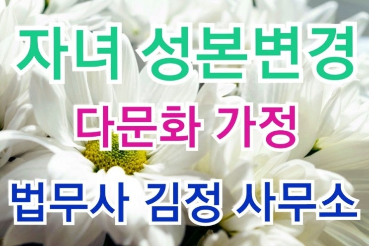  대전가정법원 천안지원 최근 다문화 가정 자녀의 성본 변경허가 사례