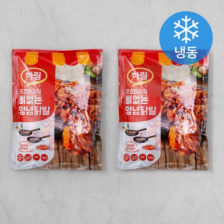 최근 인기있는 하림 포장마차식 뼈없는 양념닭발 (냉동), 500g, 2개 ···