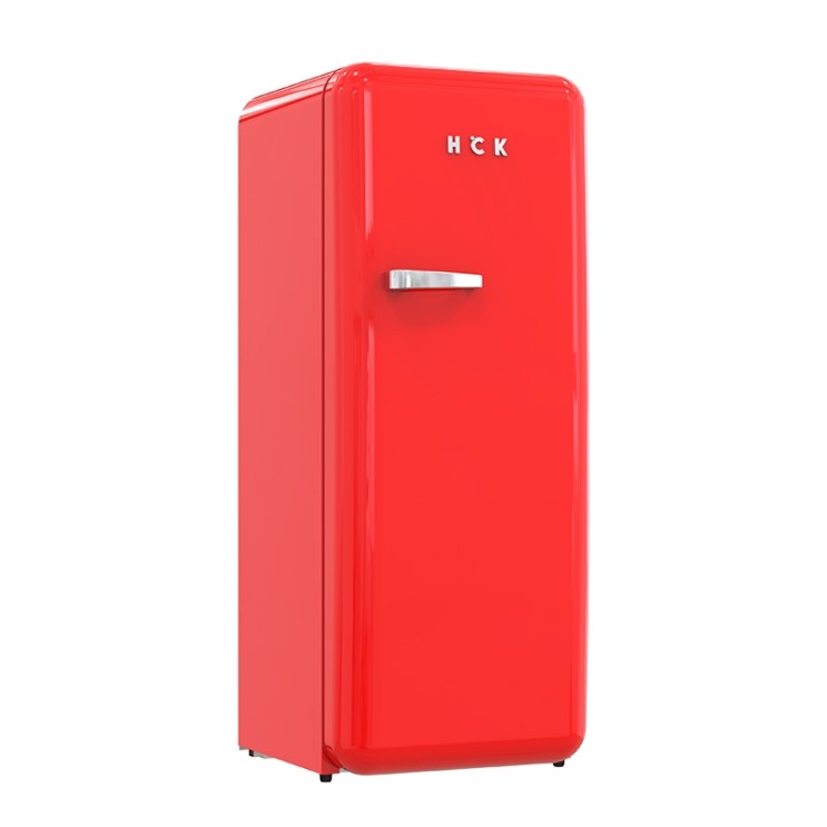 최근 인기있는 소형 냉장고 원룸 냉장고 HCK 허스키 레트로 그물 레드 싱글 도어 냉동 냉동고 소형 미국 가정용 컬러 대용량 미니 냉장고, 빨간 추천합니다