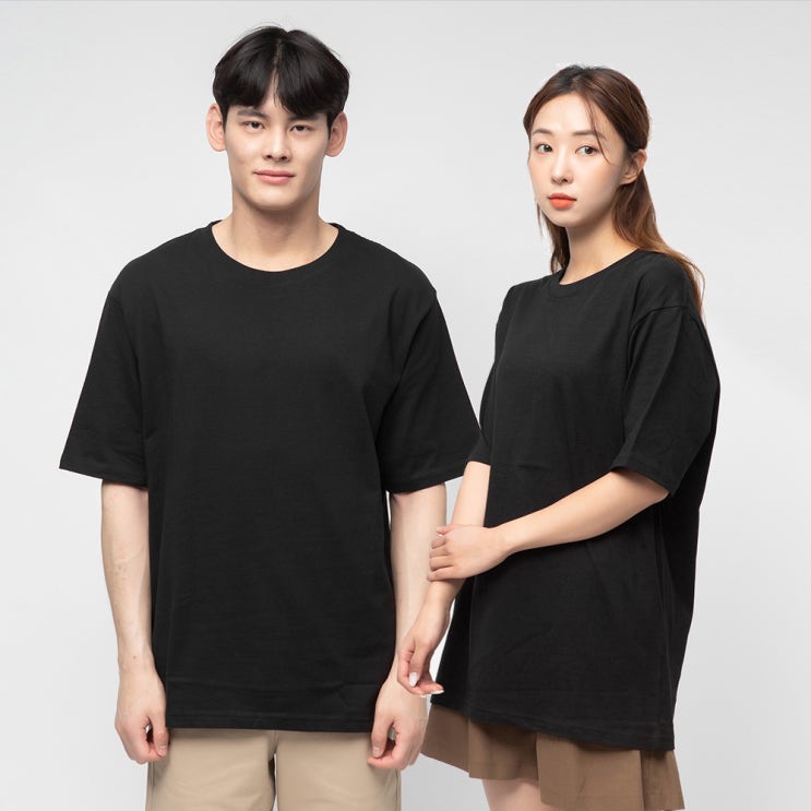  가성비갑 캐럿 남녀공용 릴렉스 핏 프리미엄 크루 넥 티셔츠 좋아요