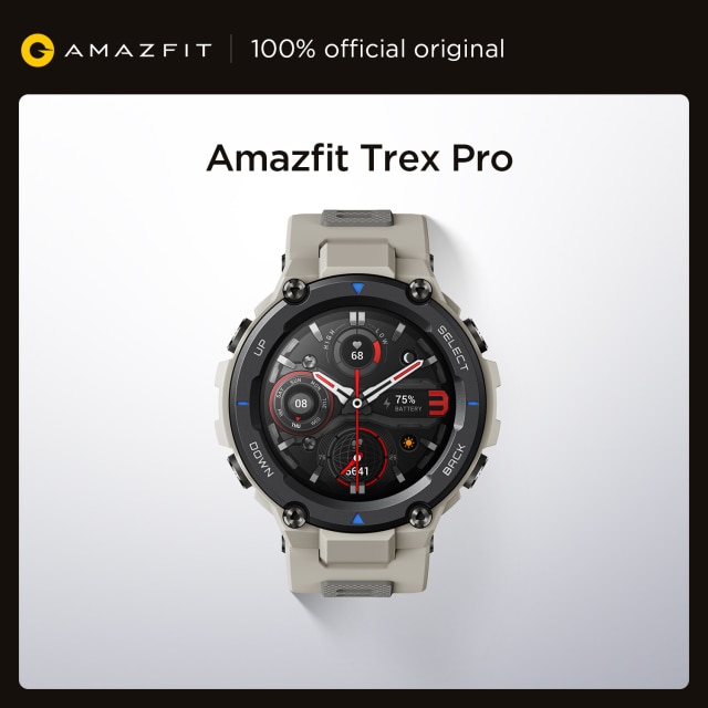 리뷰가 좋은 글로벌버전 Amazfit Trex Pro 스마트워치 GPS 아웃도어 방수 스마트워치 18day 배터리 Life 안드로이드 iOS, Steel Blue 추천해요