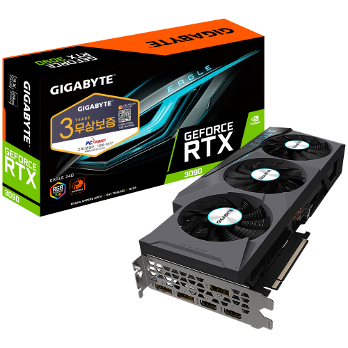 리뷰가 좋은 기가바이트 피씨디렉트 지포스 RTX 3090 EAGLE D6X 24GB 그래픽카드 좋아요