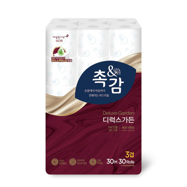 인기 많은 깨끗한나라 3겹 촉앤감 디럭스가든 화장지 30m, 30롤, 1팩 추천해요 인기 많은 깨끗한나라 3겹 촉앤감 디럭스가든 화장지 30m, 30롤, 1팩 추천해요