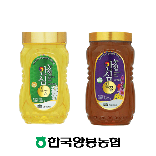 당신만 모르는 [한국양봉농협 직접출고] 농협안심벌꿀 아카시아 꿀 1kg+야생화꿀 1kg (PET) 총 2kg 좋아요