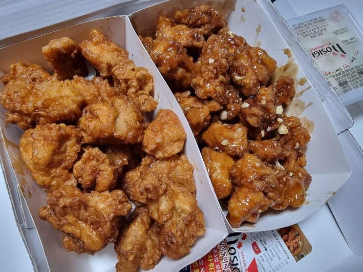  배달] 호식이 두마리치킨 (매운 간장+스위츠 갈릭)