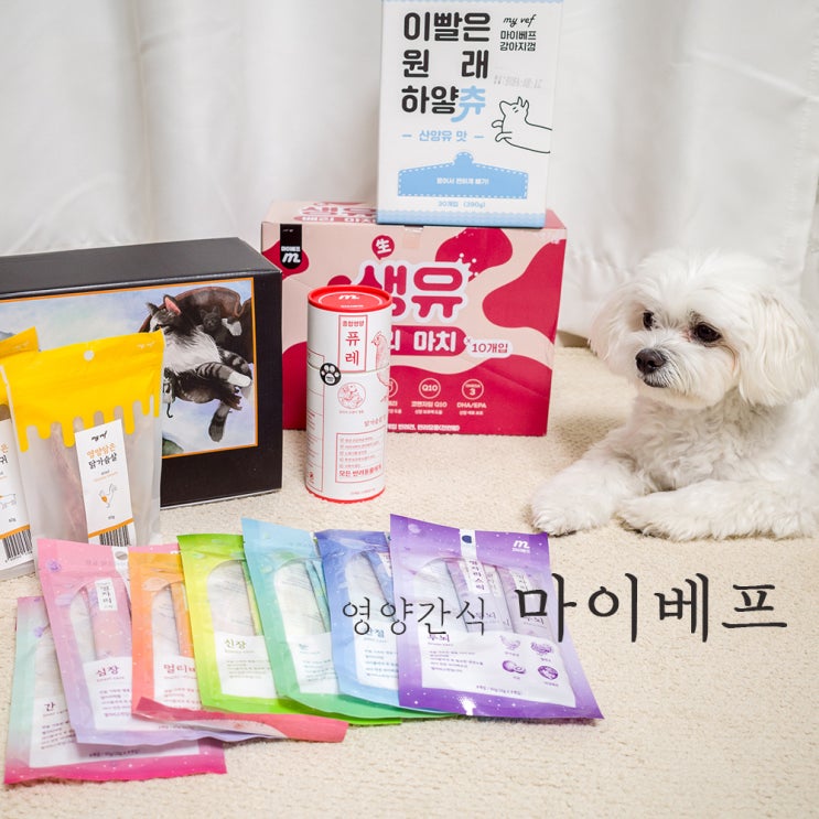  마이베프 강아지간식 ; 생유베리마치 강아지우유, 하얗츄, 퓨레 후기