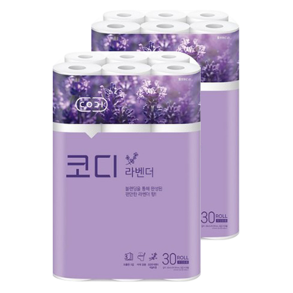 선호도 높은 코디 라벤더 3겹 롤화장지 30m, 2팩, 30롤 추천합니다 선호도 높은 코디 라벤더 3겹 롤화장지 30m, 2팩, 30롤 추천합니다