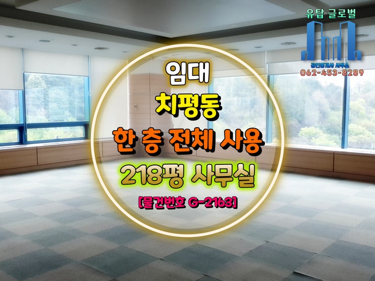  광주 사무실임대 | 상무지구(치평동), 한 개 층 전부 사용하는 전용 218평 | 업무 전용 빌딩 [물건번호 G-2163]