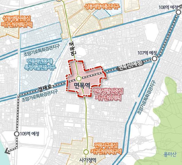 서울시 중랑구 면목동 지구단위계획 결정 - 특별계획구역 변경, 높이계획 변경