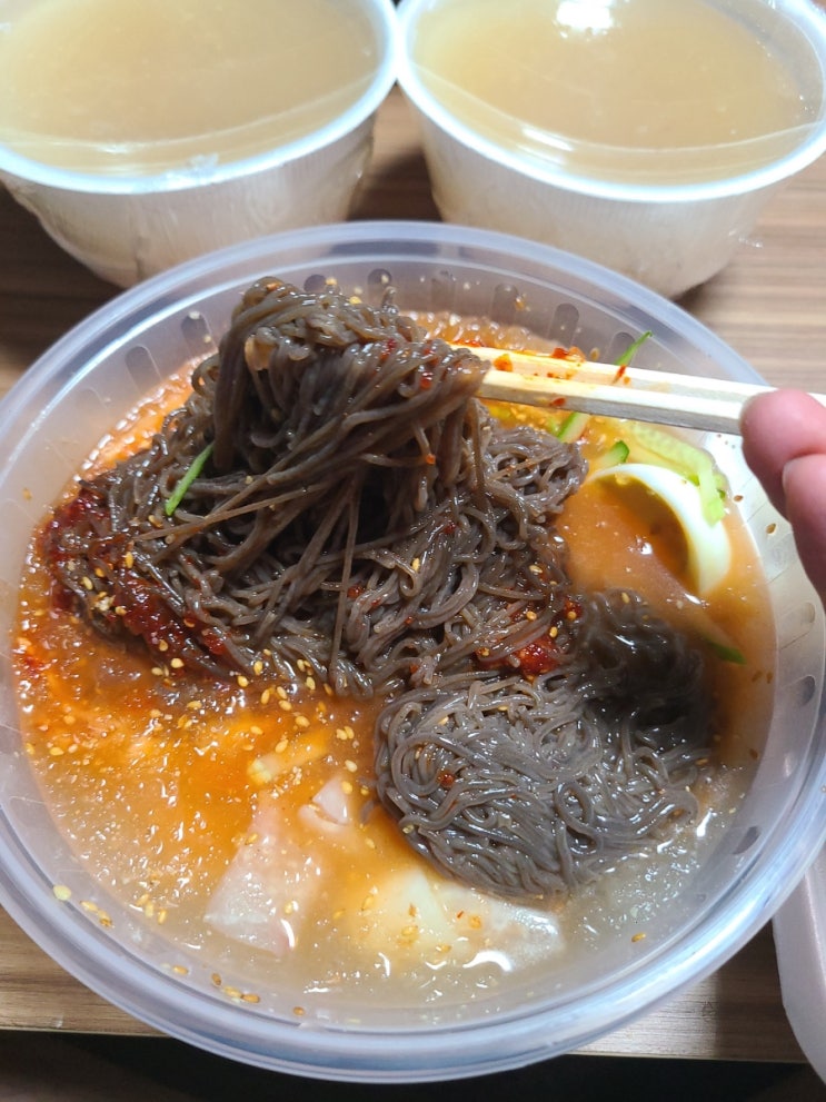  대한칡냉면 광진점 배달 후기 군자역 냉면 중곡동 냉면
