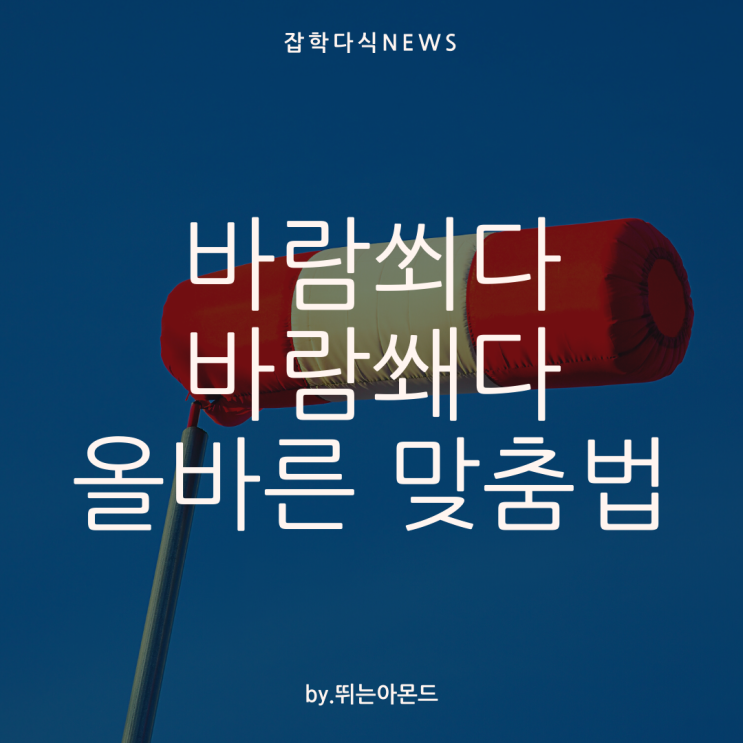  바람 쐬다 쐐다.자주 햇갈리죠?올바른 맞춤법으로 정확하게 의미 전달해요~