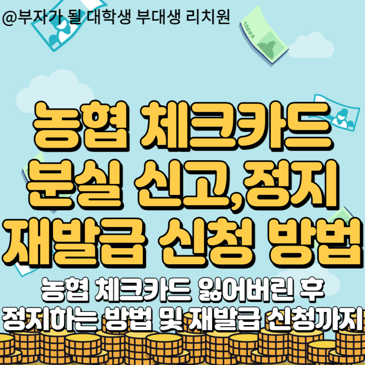  농협 체크카드 잃어버린 후 정지 및 재발급 방법 노하우