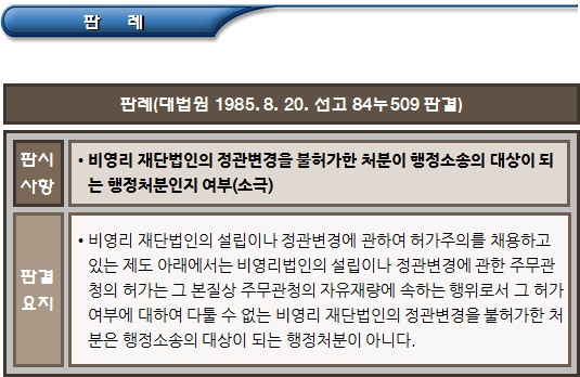 비영리법인 정관변경 구비서류 및 검토