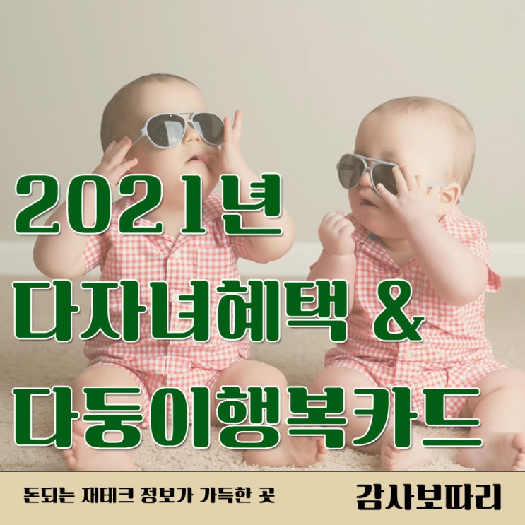  2021년 다자녀혜택 다둥이카드 달라졌어요