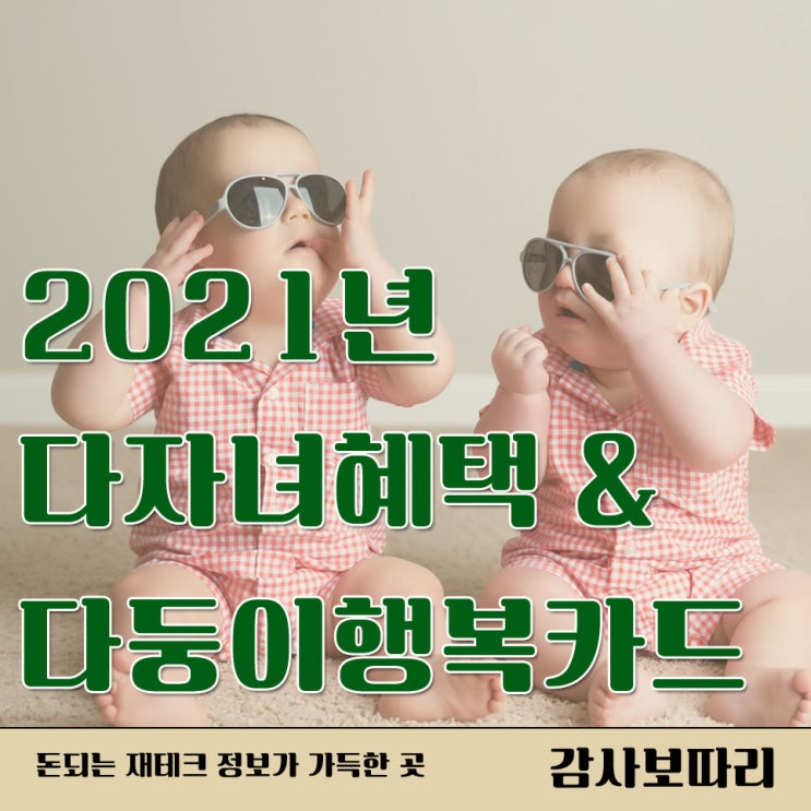 2021년 다자녀혜택 다둥이카드 달라졌어요