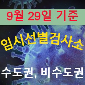 [9월 29일 기준] 코로나19 임시선별검사소 설치 운영 현황 (전국 200개소)
