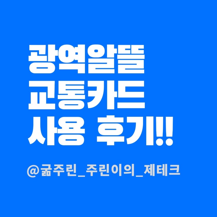  광역알뜰교통카드(ALCARD) - 청년에게 대중교통비를 지원해 준다고??