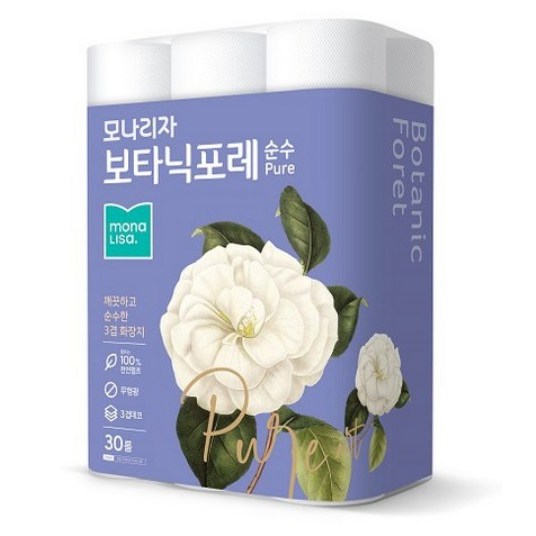인지도 있는 모나리자 보타닉포레 순수 천연펄프 3겹 롤화장지 27 m, 30롤, 5개 추천해요 인지도 있는 모나리자 보타닉포레 순수 천연펄프 3겹 롤화장지 27 m, 30롤, 5개 추천해요