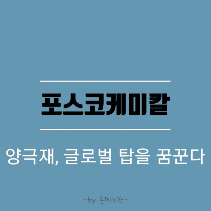  포스코케미칼, 양극재시장 점령할까?