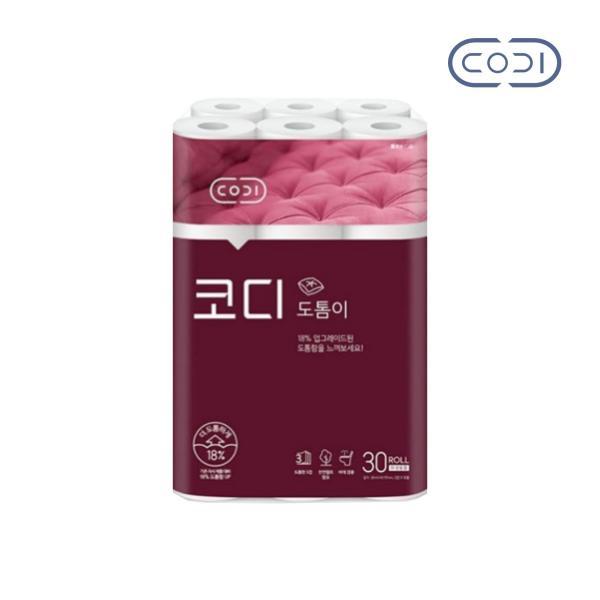 인기 많은 ZOJ607396코디 도톰이 고평량 30m 3겹 30롤 화장지, 1 ···