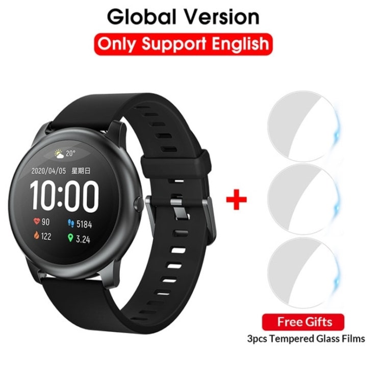 인기 급상승인 스마트워치 웨어러블 블루투스 스마트밴드 Haylou Solar Smart Watch LS05 금속 심박수 수면 모니터 IP68 방수 iOS Android 글로벌 버전