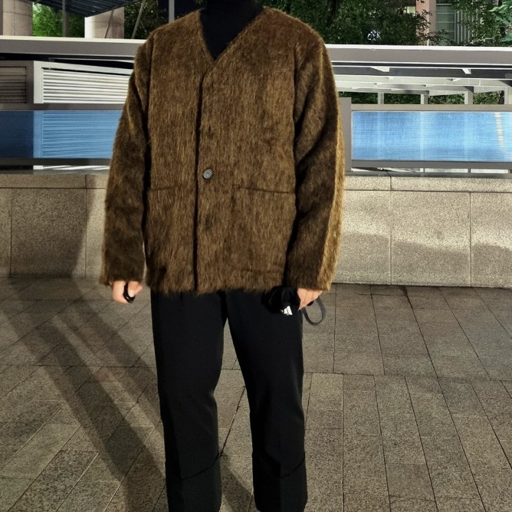  아워레가시 모헤어 가디건 올리브 멜란지 리뷰
