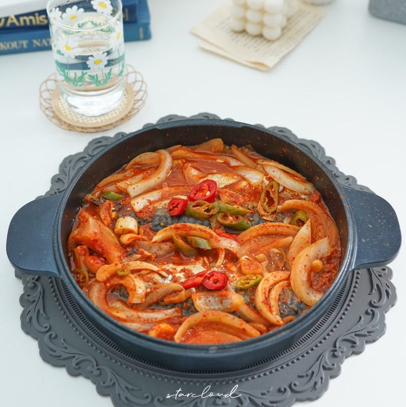 해피콜 주물 전골냄비 플랑IH로 고등어김치찜 만들기