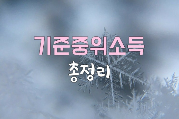  [21년 중위소득] 기준중위소득 정리