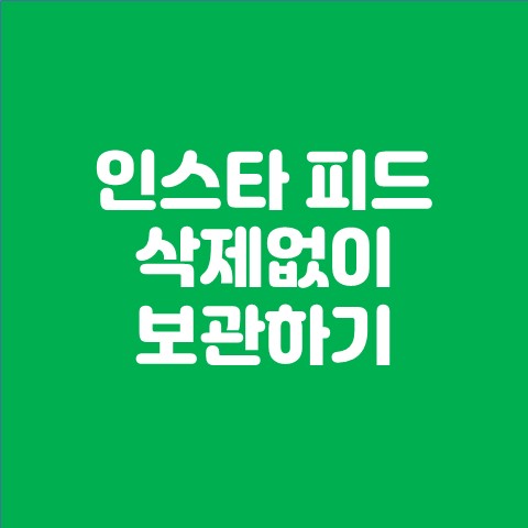  인스타 피드 게시물 보관 (삭제없이 보관하는 방법)