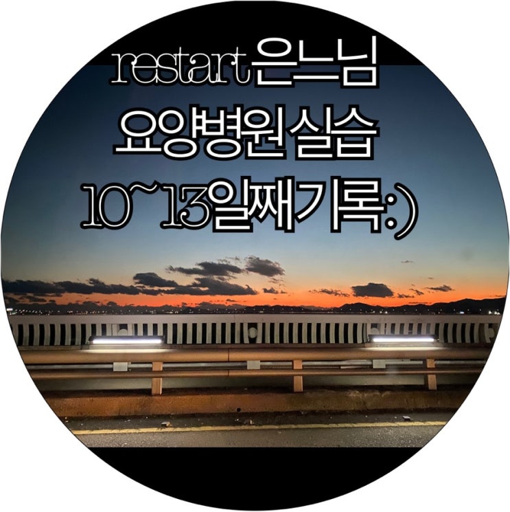  [은느님 새로운 시작]간호조무사준비생 restart 은느님 요양병원 실습 10~13일째 기록 : )