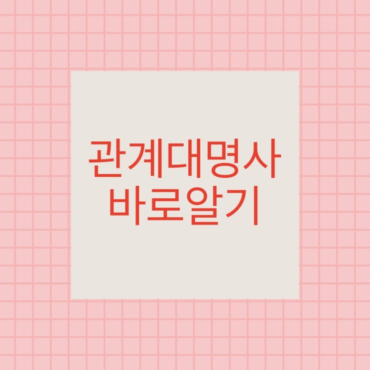  관계대명사 1편 : that, which, who 구분하는 방법