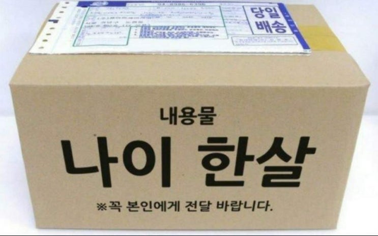  새해 선물로 나이 한 살이 택배로 왔어요