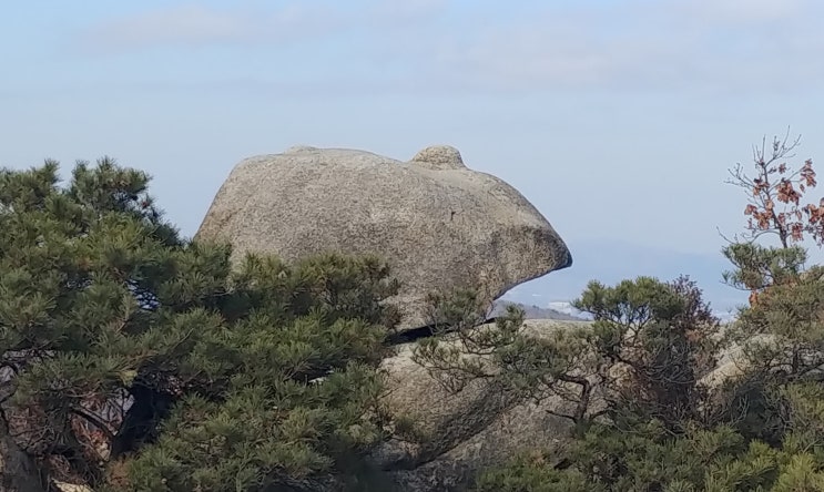  양주 불곡산 등산코스 겨울산행 양주시청-상봉-상투봉-악어바위-유양공단으로 하산, 불곡산의 기암괴석 찾기