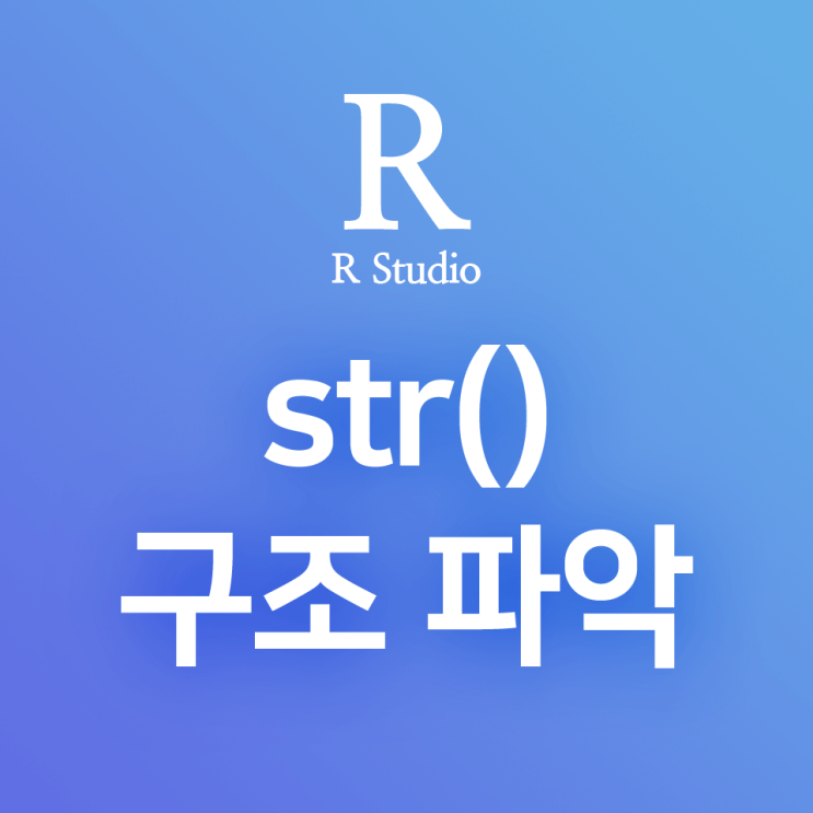 [R] str() : 데이터프레임(티블)의 구조 요약, 변수 데이터유형 조회하기