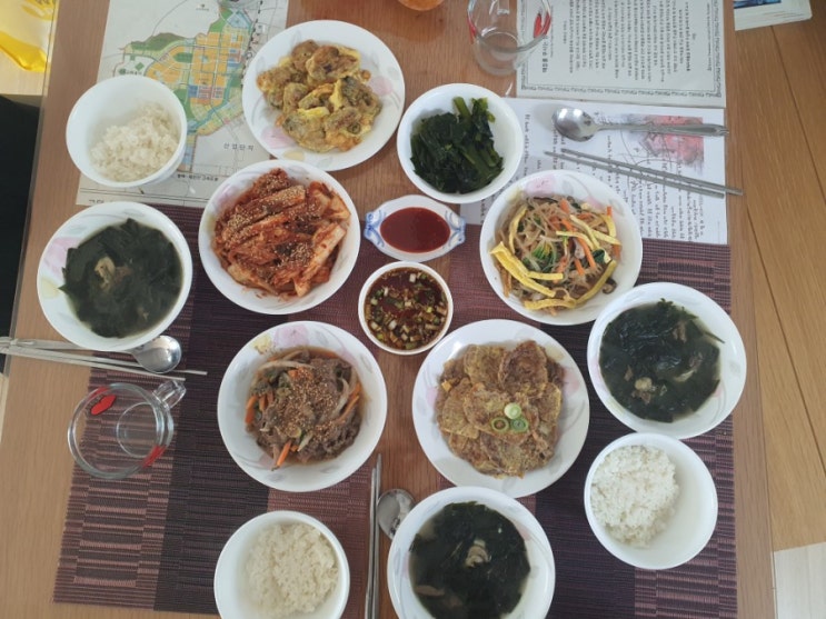  <남이차려주는 밥상> 미역국. 소고기육전. 잡채으로 차린 생일밥상