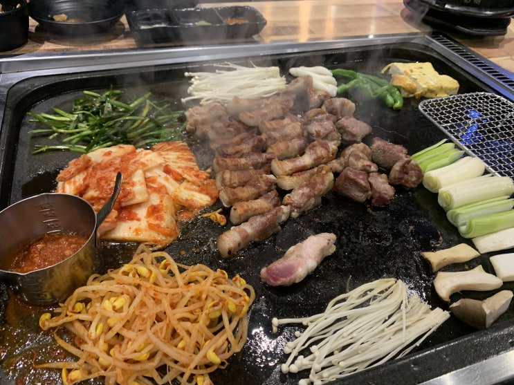  광명 철산역맛집 돌삼닭 : 삼겹살, 목살, 철판닭갈비 (철산 상업지구 맛집)