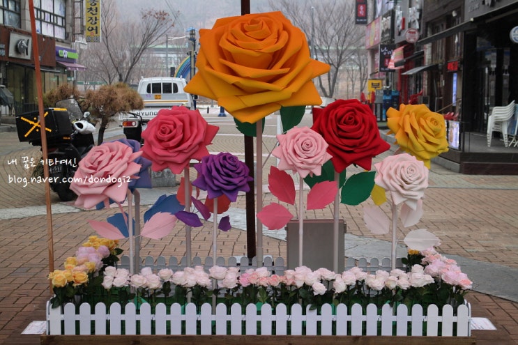 안산 한대앞역포토존 LED플라워꽃밭에서 맞은 첫눈, 그리고 로데오거리 서울면옥 점심